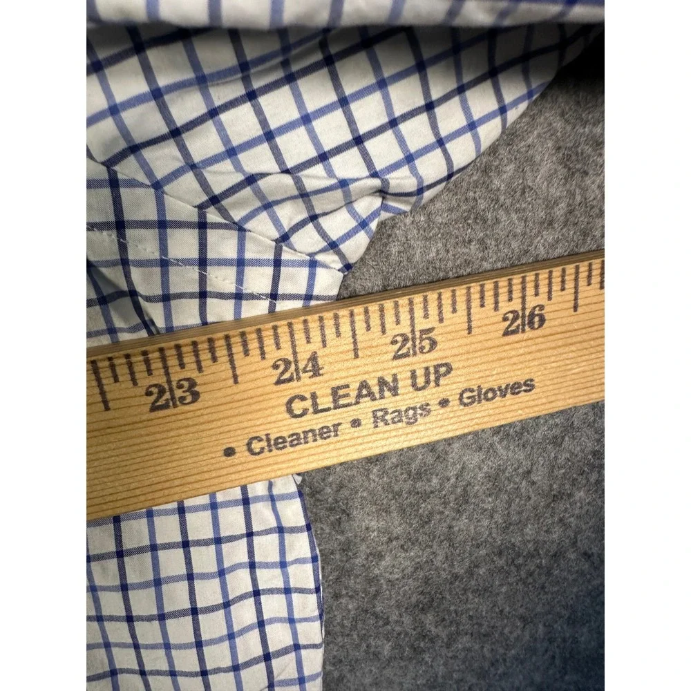 Polo Ralph Lauren Mens Large Blue White Grid Check Button Down Shirt Long Sleeve